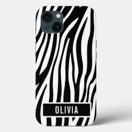 Klassieke aangepaste naam Zebra Dierlijk afdrukpat Case-Mate iPhone Case