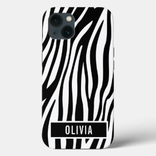 Klassieke aangepaste naam Zebra Dierlijk afdrukpat Case-Mate iPhone Case