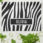 Klassieke aangepaste naam Zebra Dierlijk afdrukpat Theedoek (Gevouwen)