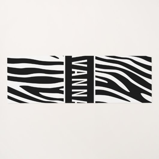 Klassieke aangepaste naam Zebra Dierlijk afdrukpat Yogamat (Achterkant (horizontaal))
