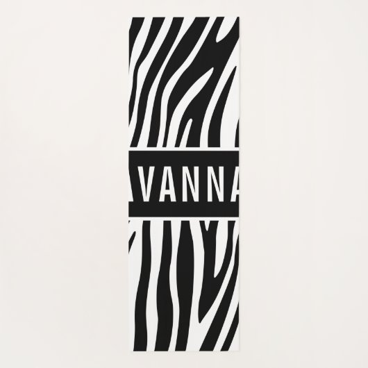 Klassieke aangepaste naam Zebra Dierlijk afdrukpat Yogamat (Achterkant)