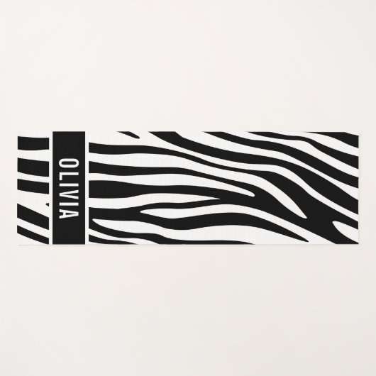 Klassieke aangepaste naam Zebra Dierlijk afdrukpat Yogamat (Voorkant (horizontaal))