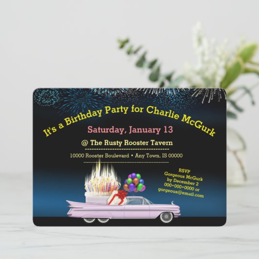 Klassieke Aangepaste Verjaardag Uitnodiging (Staand voorkant)