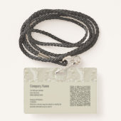 Klassieke aangepaste werknemer foto bedrijf QR cod Badge (Achterkant met draagriem)