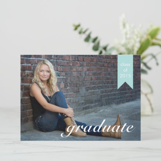 Klassieke aankondiging van Afstuderen Tiffany - Ui (Staand voorkant)