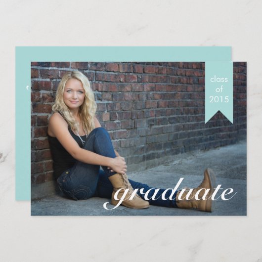 Klassieke aankondiging van Afstuderen Tiffany - Ui (Voorkant / Achterkant)