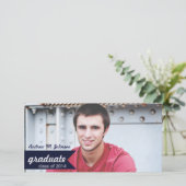 Klassieke aankondiging van het Afstuderen Navy Blu (Staand voorkant)