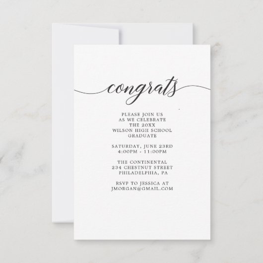 Klassieke aankondiging van het Afstuderen van het (Achterkant)