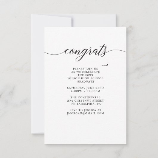 Klassieke aankondiging van het Afstuderen van het  (Achterkant)