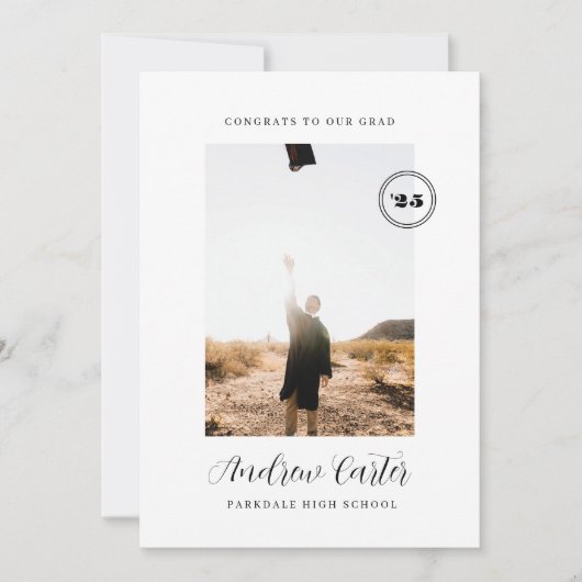 Klassieke aankondiging van het Afstuderen voor Hog (Voorkant)