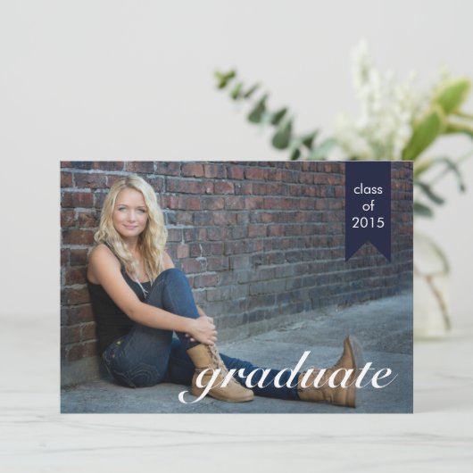 Klassieke aankondiging van het blauw Afstuderen va (Staand voorkant)