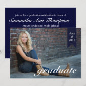 Klassieke aankondiging van het blauw Afstuderen va (Voorkant / Achterkant)