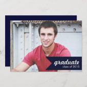 Klassieke aankondiging van het blauw Afstuderen va (Voorkant / Achterkant)