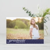 Klassieke aankondiging van het blauw Afstuderen va (Staand voorkant)