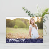 Klassieke aankondiging van het blauw Afstuderen va (Staand voorkant)