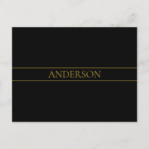 Klassieke aanpasbare gouden tekst en lijnen briefkaart