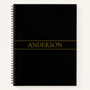 Klassieke aanpasbare gouden tekst en lijnen notitieboek