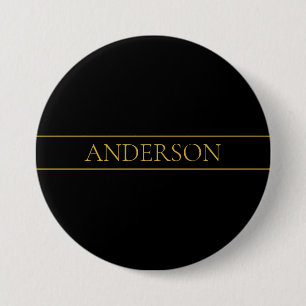 Klassieke aanpasbare gouden tekst en lijnen ronde button 7,6 cm
