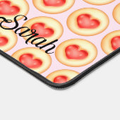 Klassieke aardbei hart duimafdruk cookies bureaumat (Hoek)