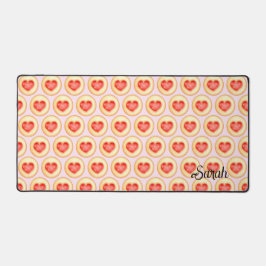 Klassieke aardbei hart duimafdruk cookies bureaumat