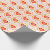 Klassieke aardbei hart duimafdruk cookies cadeaupapier (Hoek)