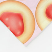 Klassieke aardbei hart duimafdruk cookies fleece deken (Hoek)