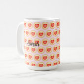 Klassieke aardbei hart duimafdruk cookies koffiemok (Voorkant links)