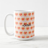 Klassieke aardbei hart duimafdruk cookies koffiemok (Links)