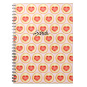 Klassieke aardbei hart duimafdruk cookies notitieboek (Voorkant)