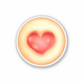 Klassieke aardbei hart duimafdruk cookies sticker (Voorkant)