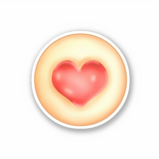 Klassieke aardbei hart duimafdruk cookies sticker (Voorkant)