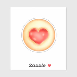 Klassieke aardbei hart duimafdruk cookies sticker