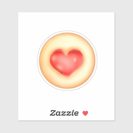 Klassieke aardbei hart duimafdruk cookies sticker (Vel)