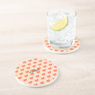 Klassieke aardbei hart duimafdruk cookies zandsteen onderzetter