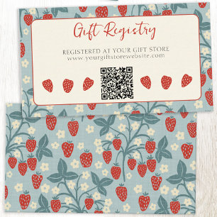 Klassieke Aardbeien Baby Shower QR Cadeau Registra Informatiekaartje