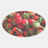 Klassieke aardbeien ovale sticker (Voorkant)