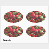Klassieke aardbeien ovale sticker (Vel)