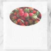 Klassieke aardbeien ovale sticker (Tas)
