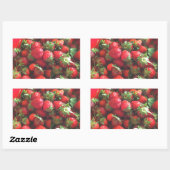 Klassieke aardbeien rechthoekige sticker (Vel)