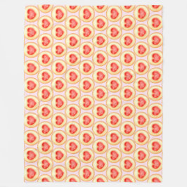 Klassieke aardbeihart Thumbprint-koekjes Fleece Deken