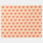Klassieke aardbeihart Thumbprint-koekjes Fleece Deken (Voorkant (Horizontaal))