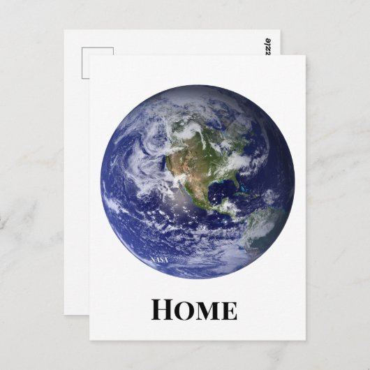 Klassieke aarde vanuit de ruimte, blauw marmer doo briefkaart (Voorkant / Achterkant)