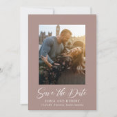 Klassieke Aardse Neutrale Foto Elegante Huwelijk Save The Date (Voorkant)