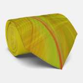 Klassieke Abstracte Elegant Red/Yello Fractal Neck Stropdas (Opgerold)