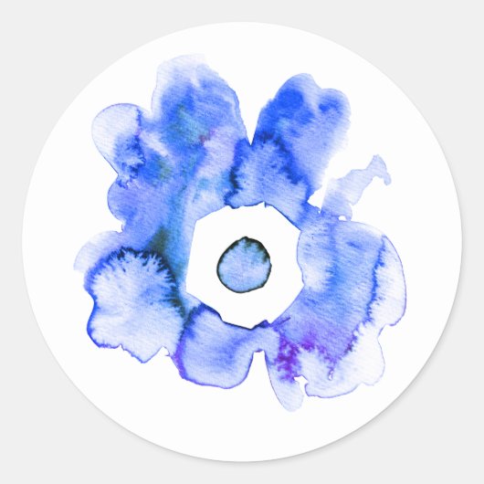 Klassieke abstracte kunstkunst van de Floral-water Ronde Sticker (Voorkant)