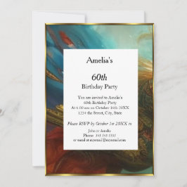 Klassieke Abstracte verjaardagspartij blauwgroen r Kaart