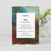 Klassieke Abstracte verjaardagspartij blauwgroen r Kaart (Staand voorkant)