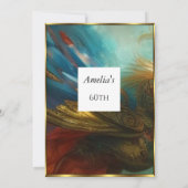 Klassieke Abstracte verjaardagspartij blauwgroen r Kaart (Achterkant)