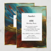 Klassieke Abstracte verjaardagspartij blauwgroen r Kaart (Voorkant / Achterkant)