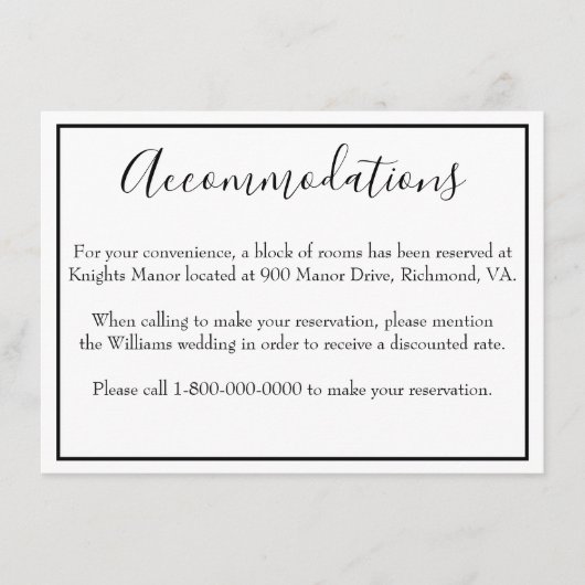 Klassieke accommodaties informatiekaartje (Voorkant)